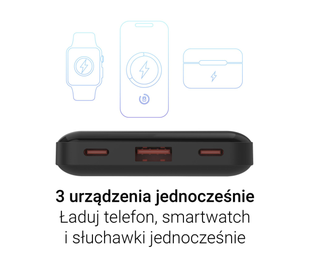 Silver Monkey Powerbank Smart 10 000 mAh 22.5W Czarny - 1481422 - zdjęcie 5